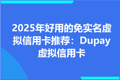 2025年好用的免实名虚拟信用卡推荐：Dupay虚拟信用卡